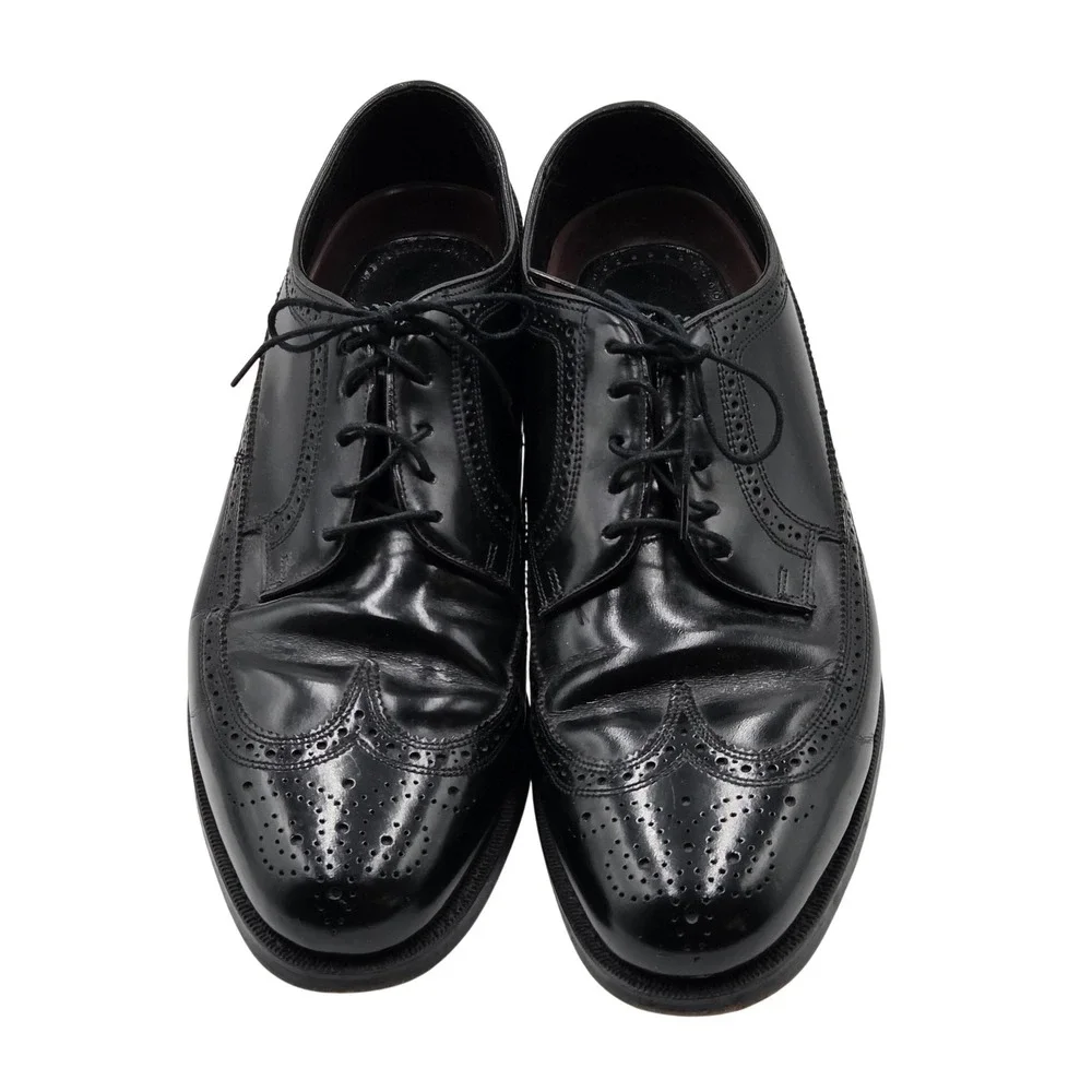 Florsheim Shoes Mens Size 11D Black Leather Wingtip Brogue Oxford Dress Classic